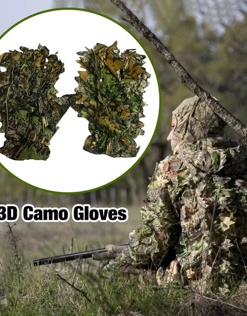 Load image into Gallery viewer, 3D Camo Hunting Gloves Sneaky Comfortable Non-Slip Durable 3D Leaf Gloves for Outdoor Hunting Shooting Photography Bionic Gloves
