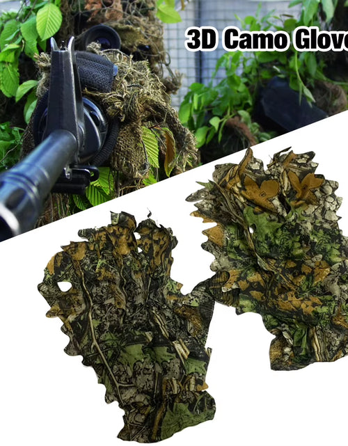 Load image into Gallery viewer, 3D Camo Hunting Gloves Sneaky Comfortable Non-Slip Durable 3D Leaf Gloves for Outdoor Hunting Shooting Photography Bionic Gloves
