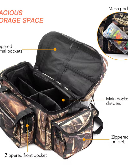 Load image into Gallery viewer, Fishing Tackle Bag Waterproof Fishing Tackle Two-Layer Storage Bag Case Hunting Fishing Bag Shoulder Bag Fishing Tackle Bag Pack
