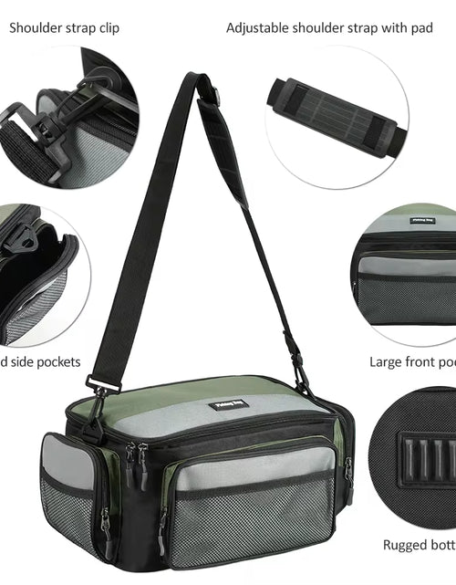 Load image into Gallery viewer, Fishing Tackle Bag Waterproof Fishing Tackle Two-Layer Storage Bag Case Hunting Fishing Bag Shoulder Bag Fishing Tackle Bag Pack
