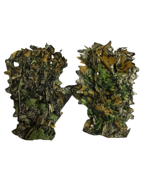 Load image into Gallery viewer, 3D Camo Hunting Gloves Sneaky Comfortable Non-Slip Durable 3D Leaf Gloves for Outdoor Hunting Shooting Photography Bionic Gloves
